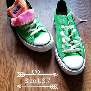 Neon green converse