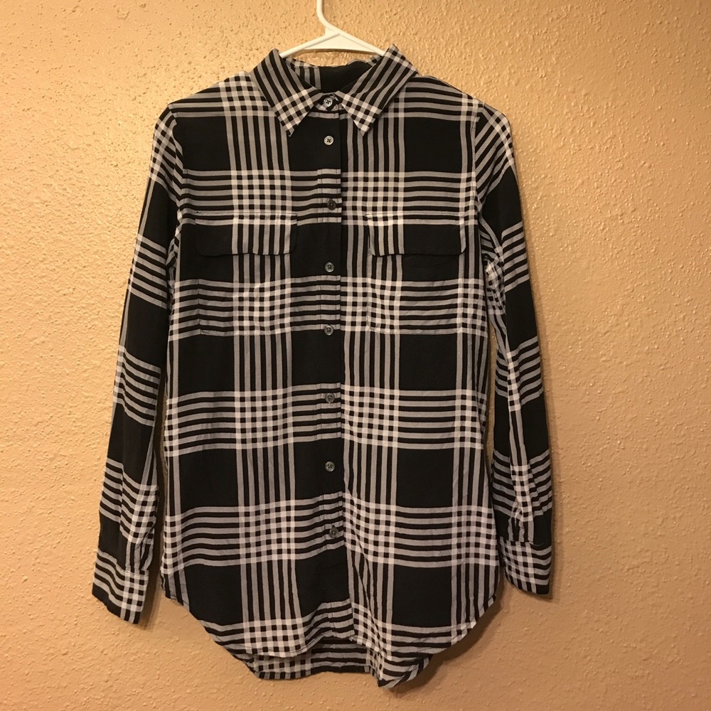 Equipment Silk Plaid Button Down