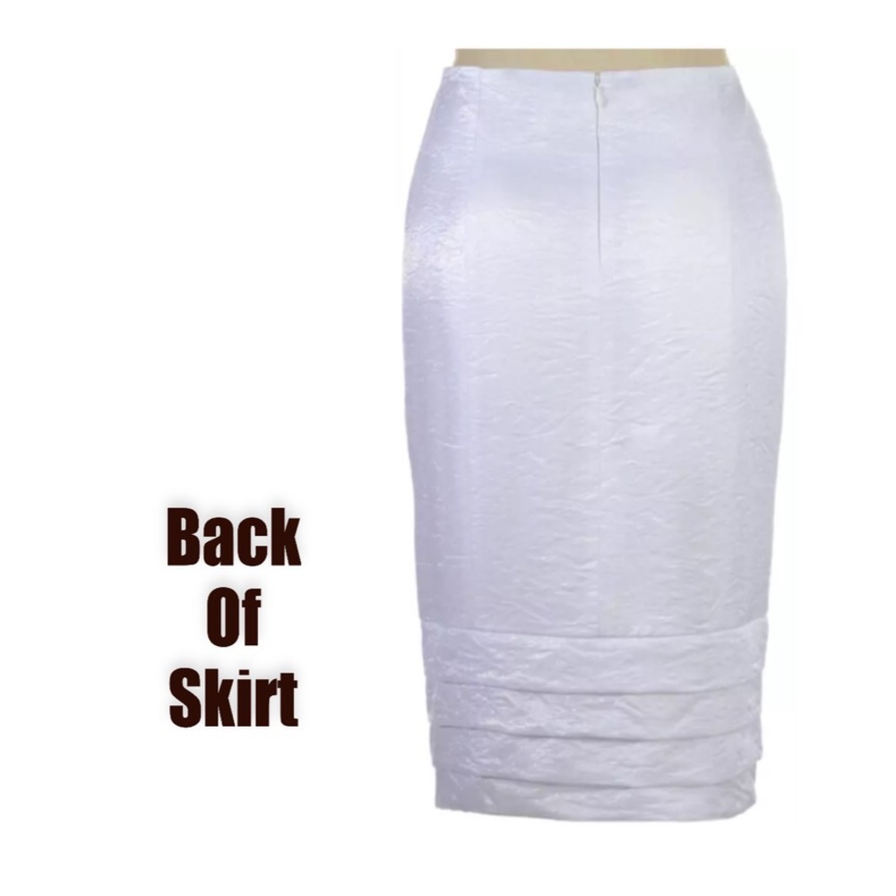Midnight Velvet White Shimmer Suit Jacket & Skirt - Picture 3 of 4