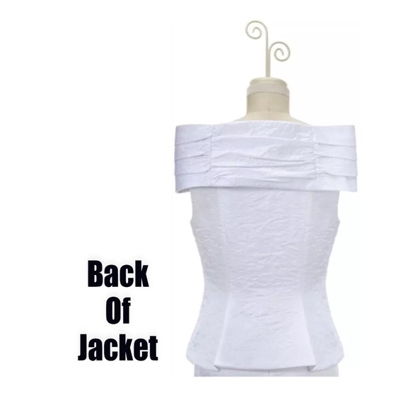 Midnight Velvet White Shimmer Suit Jacket & Skirt - Picture 2 of 4