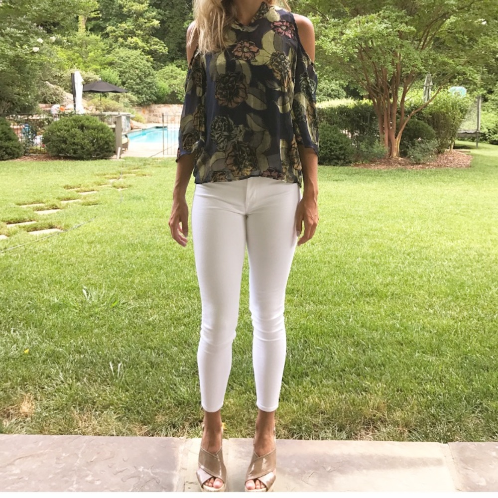 Oxford Sunday off the shoulder blouse