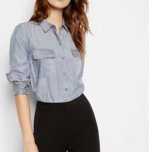 NWOT Express Blue stripped portofino shirt xs