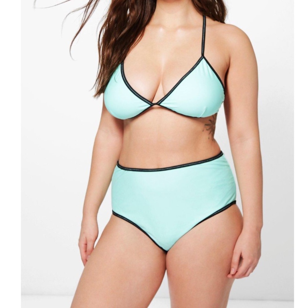Teal high waist bikini