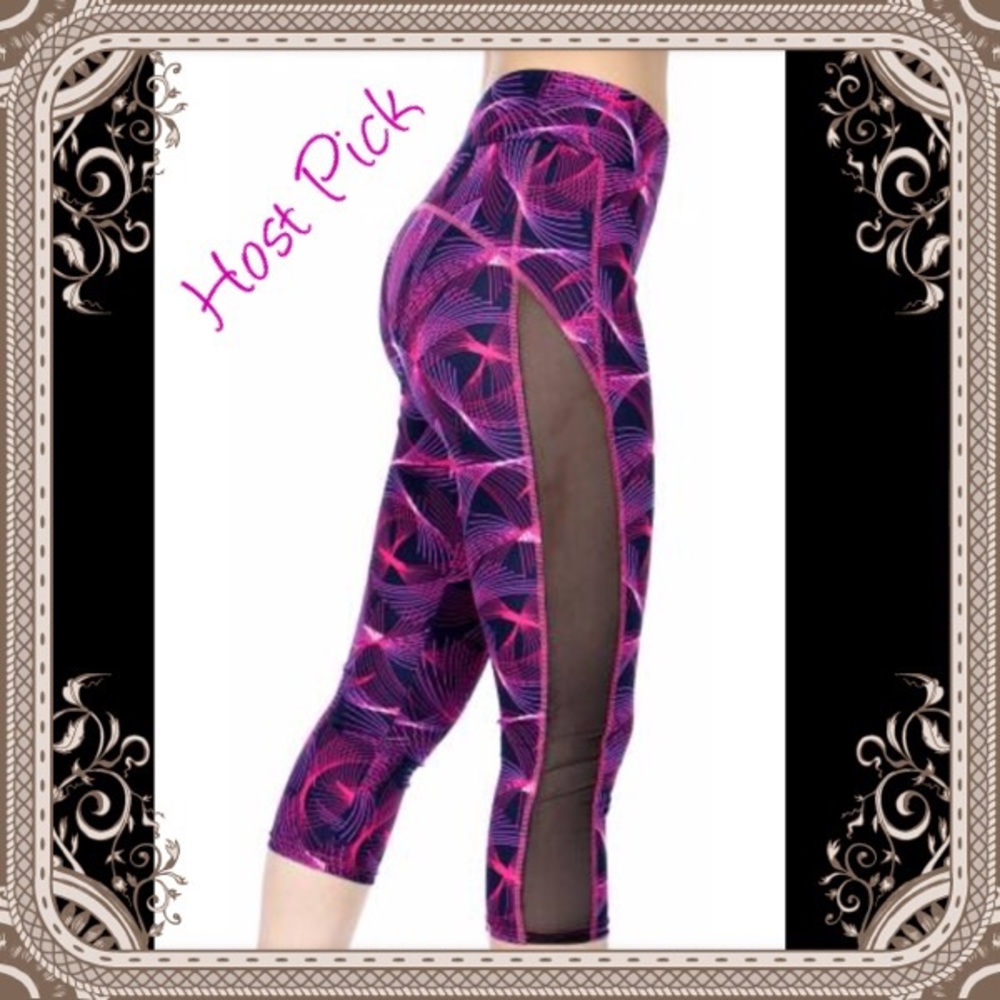 Side Mesh Capri Activewear Leggings