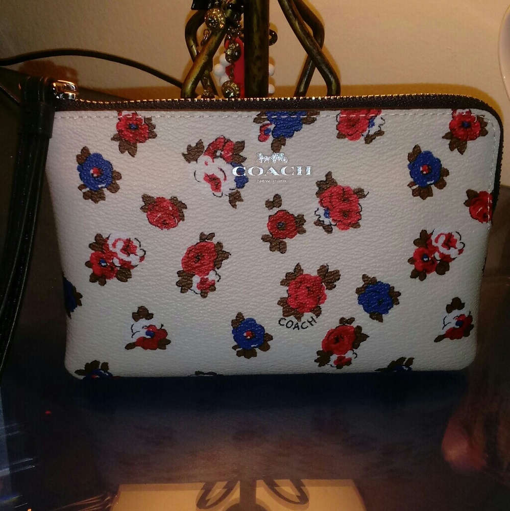 Coach Tea Rose Wristlet