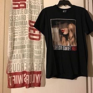 Taylor Swift Red concert shirt and scarf