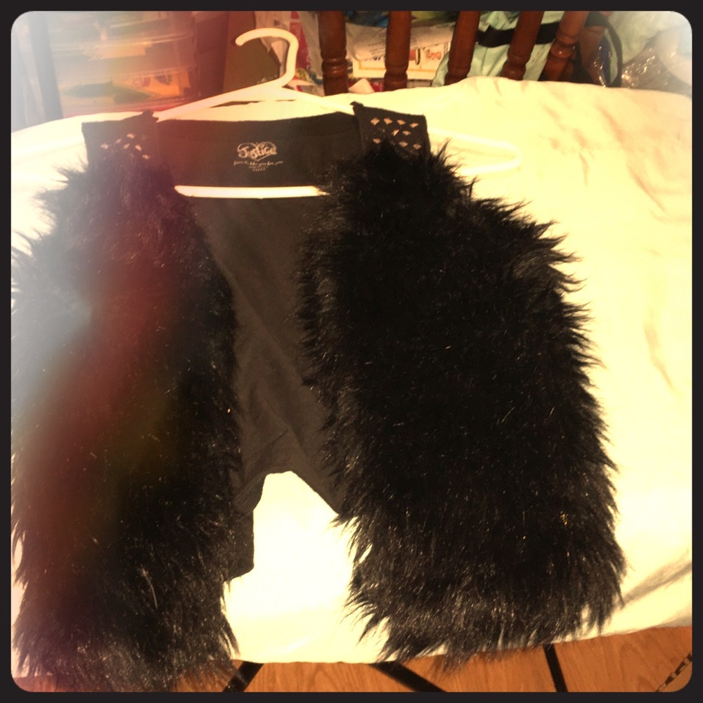 Furry Black Justice Vest