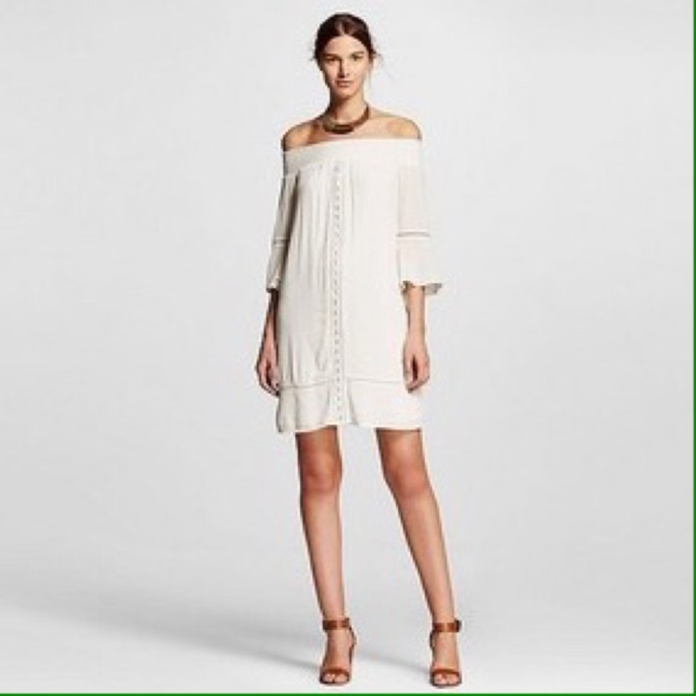 NEW Mossimo White Off Shoulder White Eyelet Dress