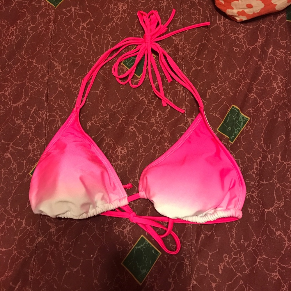Pink ombré triangle bikini top