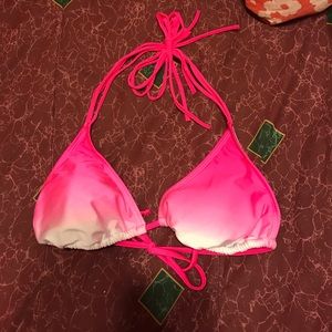 Pink ombré triangle bikini top