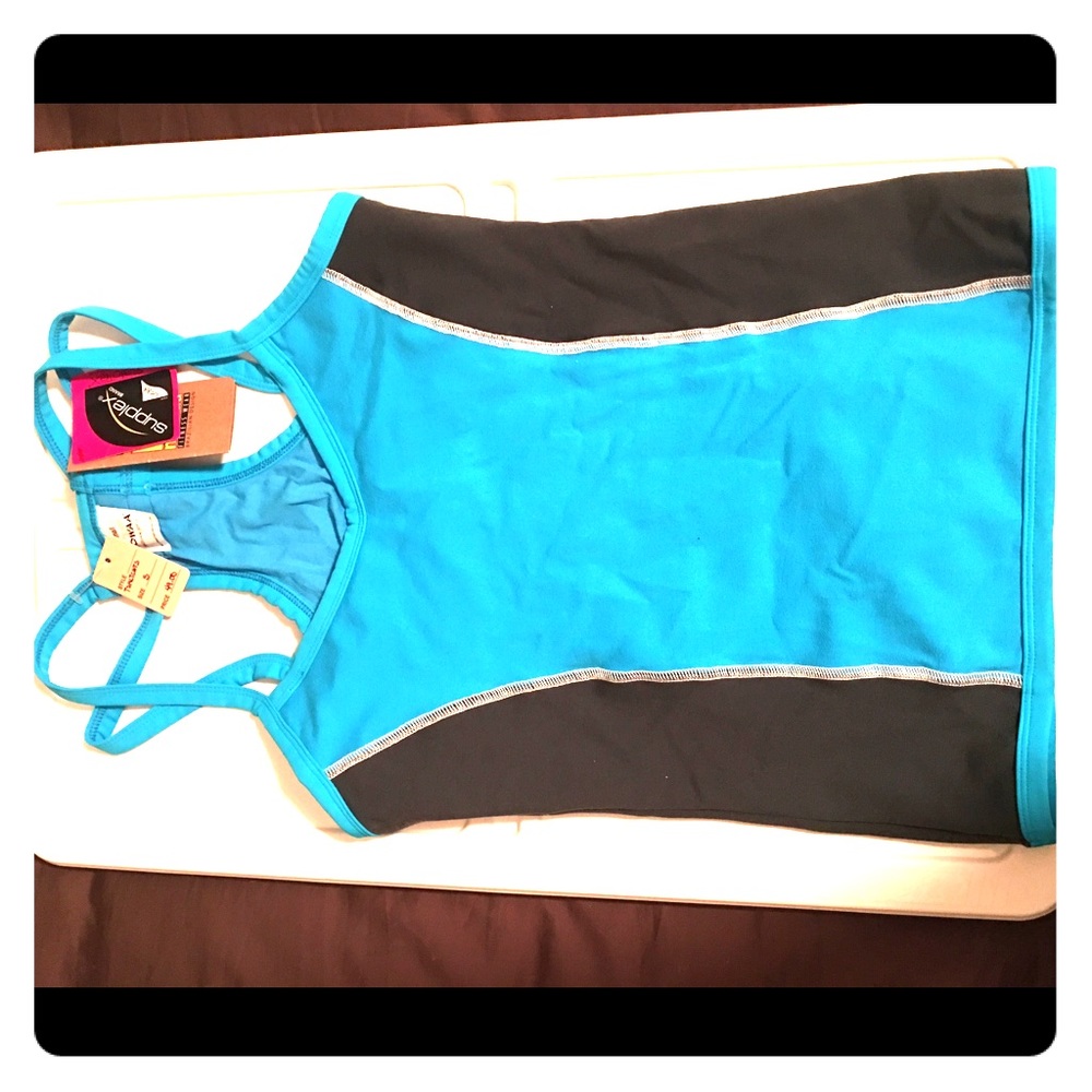 Blue and grey Workout Tank by Mowaa