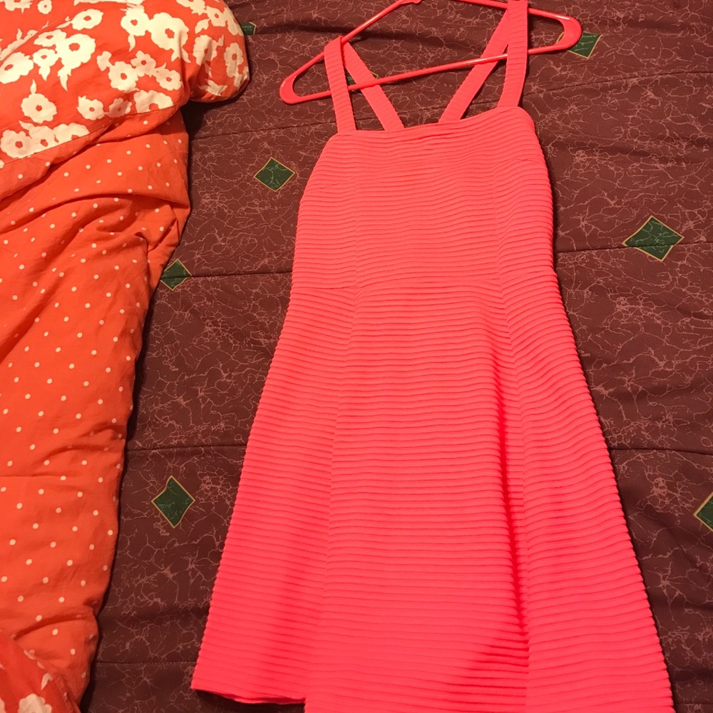 Hot pink textured dress