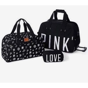 Victoria's Secret PINK 3 Piece Wheelie Luggage Set