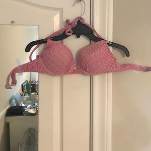 Pink pineapple bikini top