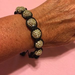 HANDMADE Shambhala Clear Crystal Ball Bracelet