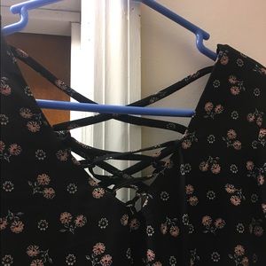 Black Floral Print Dress