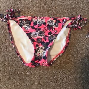 Pink floral bikini bottom