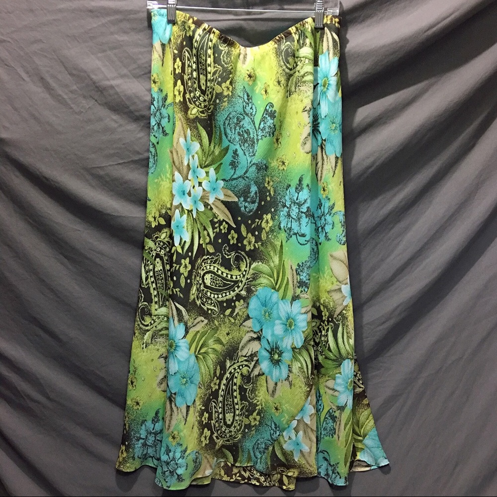 Lane Bryant Floral Paisley Maxi Skirt Size 14 16