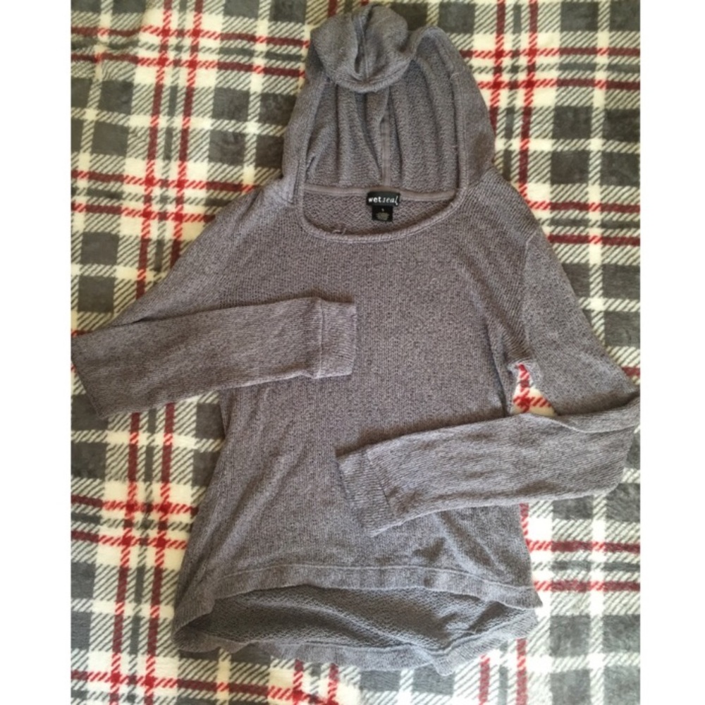 Knitted hoodie for Haley F. (trade)