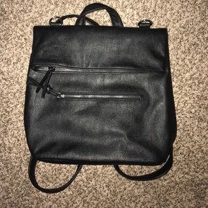 Cute black faux leather backpack