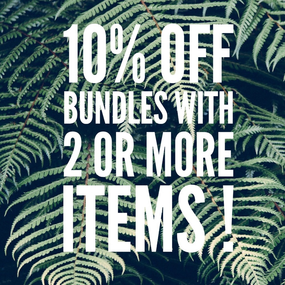 10 % off bundles with 2 or more items !