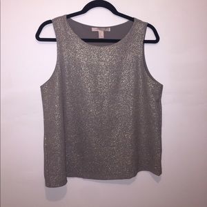 Classy glittery silver gray tank top