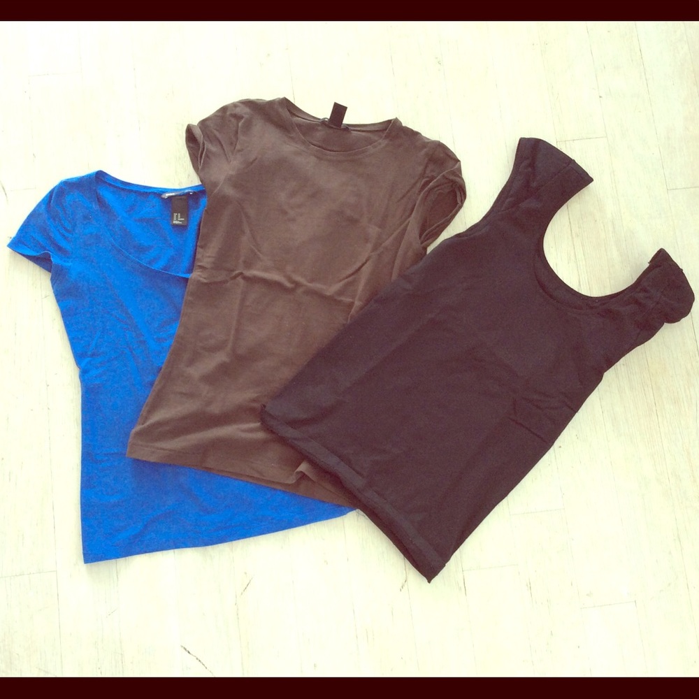 3 Basic T Shirts from Mango and H&M