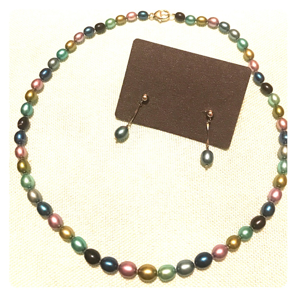 Honora Peacock Necklace & Earring Set