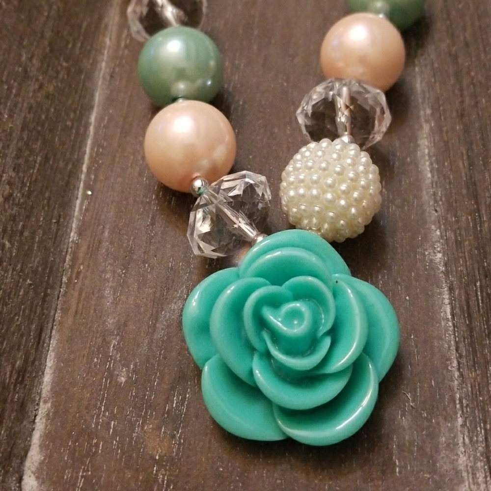 Girls Bubble Gum Bead Necklace and Bracelet