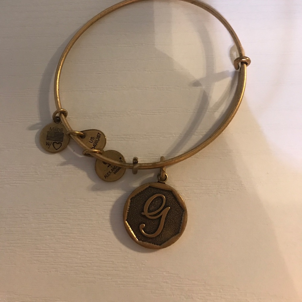 Gold 'G' alex and ani bangle