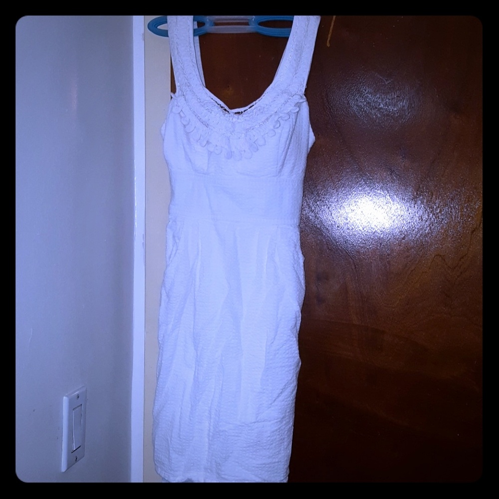 Sequin Hearts mini white dress