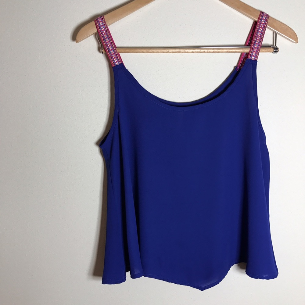 Indigo boho flowy tank 🌸