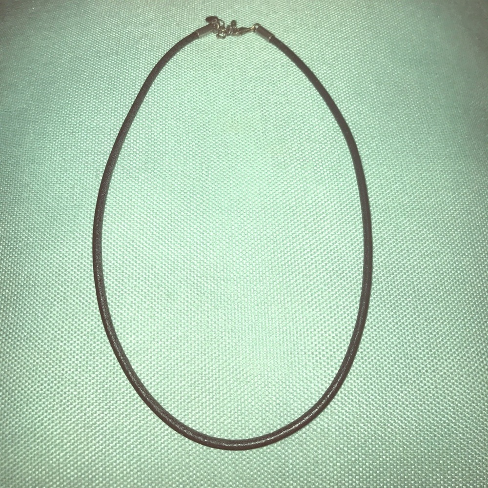 16"-18" Black Leather Cord w/Sterling End Caps