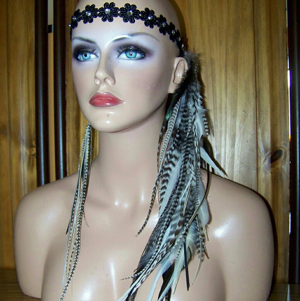 Festival Feather Headband with Bling