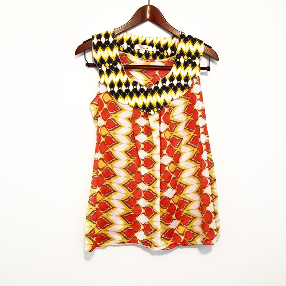 LAST CALL•• Vibrant Printed Cotton Tank Geometric