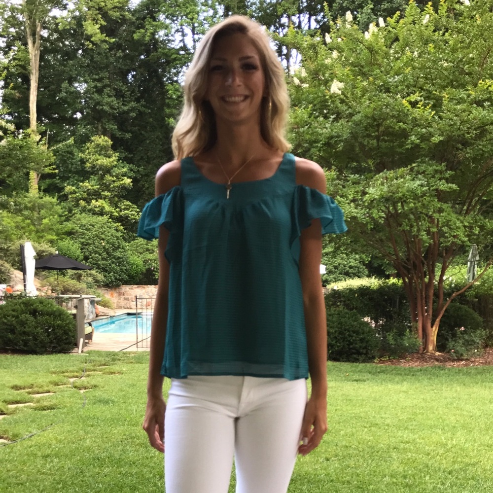 Anthropologie off the shoulder blouse