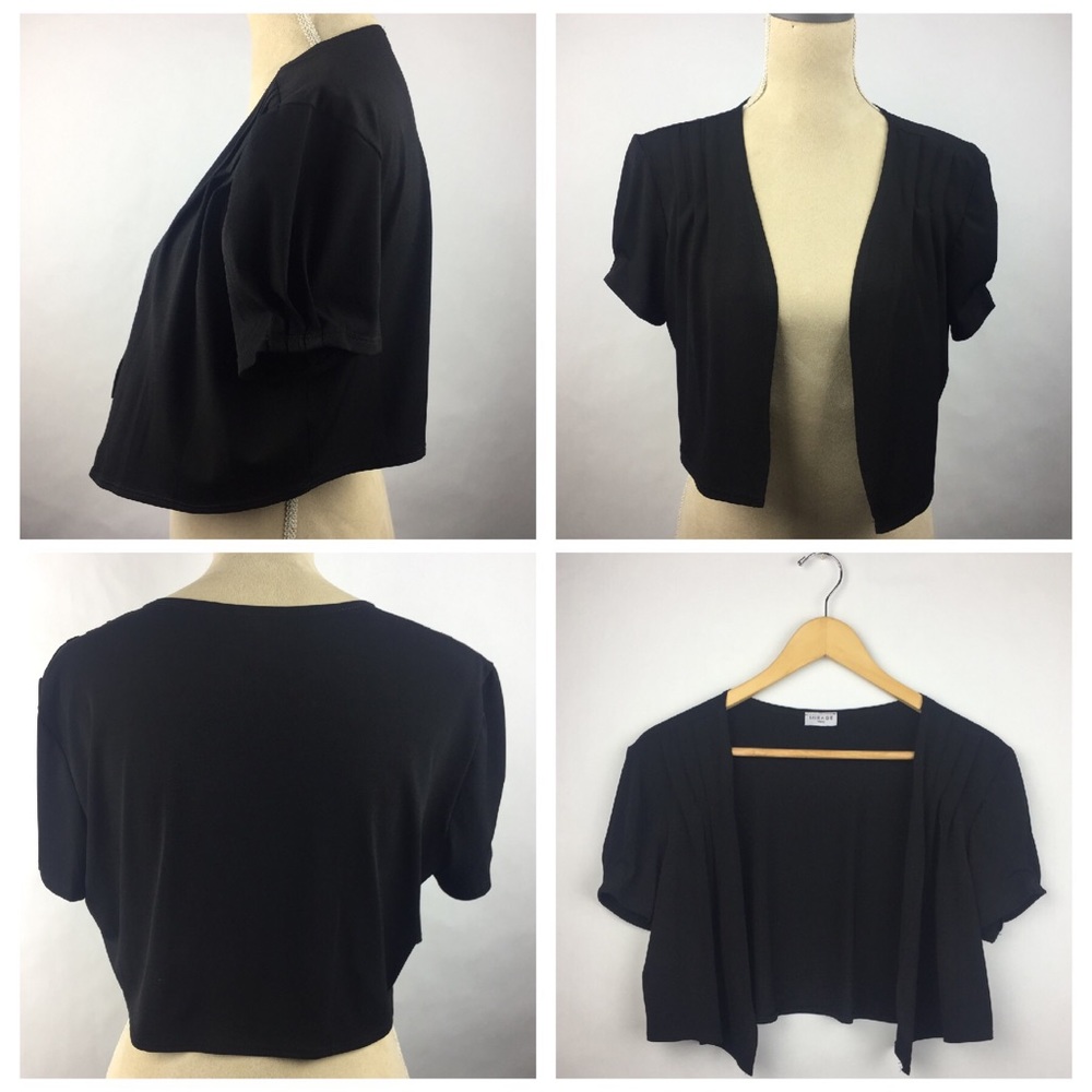 Mirage Mode Shrug Open Cover Up in Black Size XL