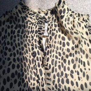 Tan cheetah print blouse