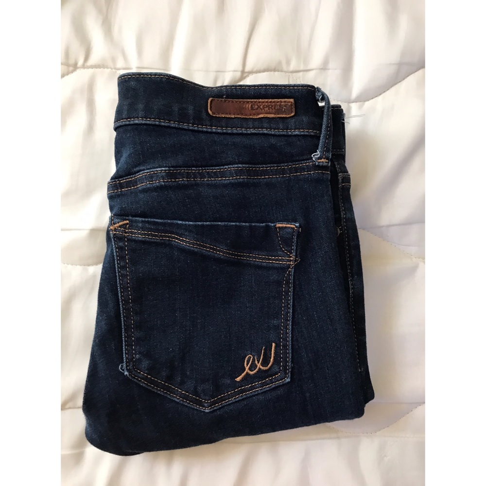 Dark blue Express skinny jeans