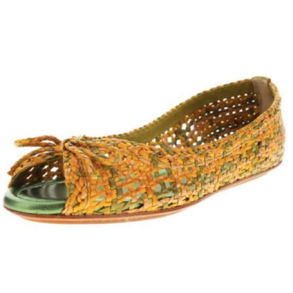 NEW Frye Malorie Woven Leather Flat Open Toe Shoes