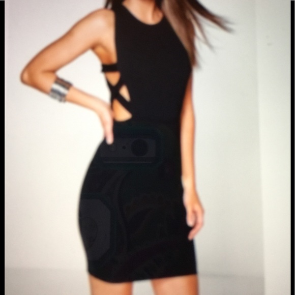 boohoo Dresses & Skirts - Lattice Side Textured Bodycon Dress.NWOT