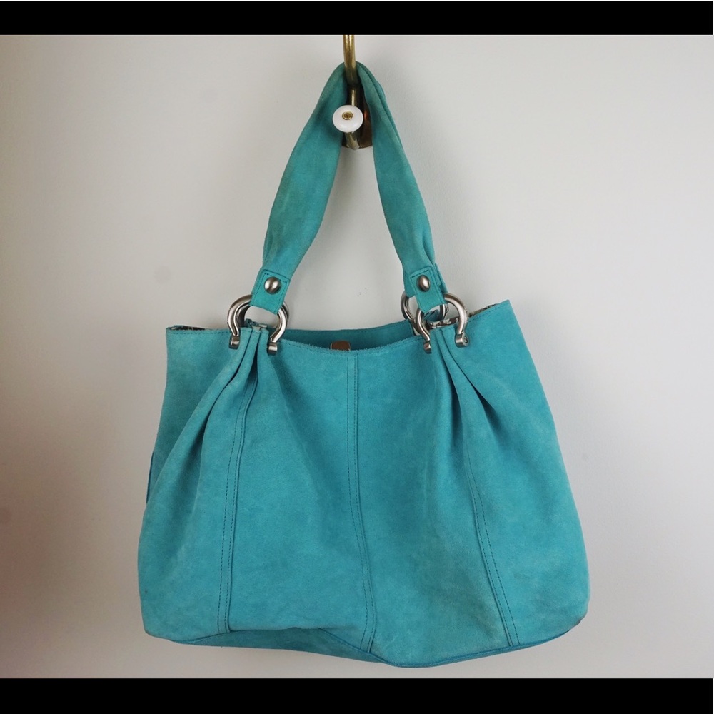 Turquoise leather purse