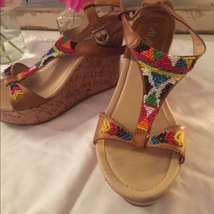 MIA Tribal Print Cork Wedges