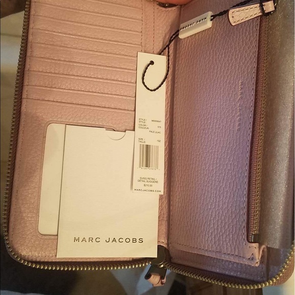 💯 BNWT MARC JACOBS RECRUIT WALLET PALE LILAC - Picture 2 of 5