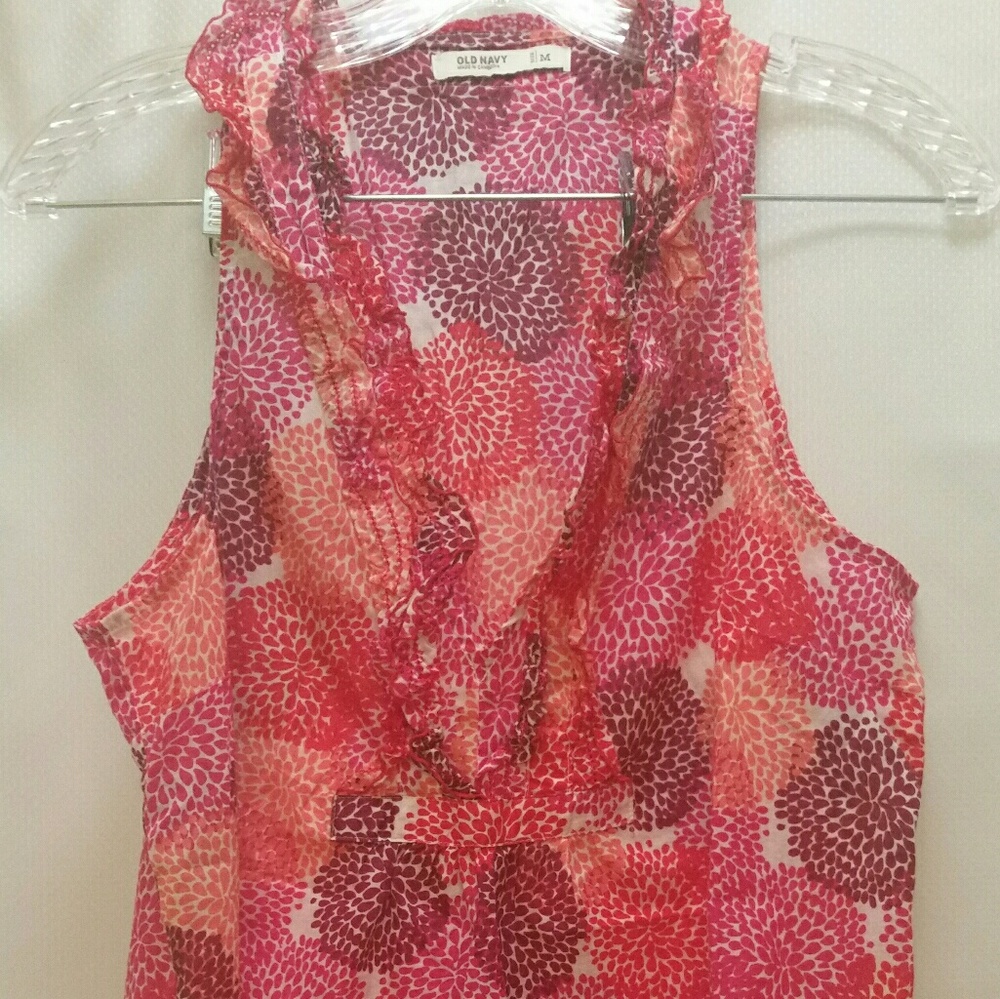 Ruffle neck tank top