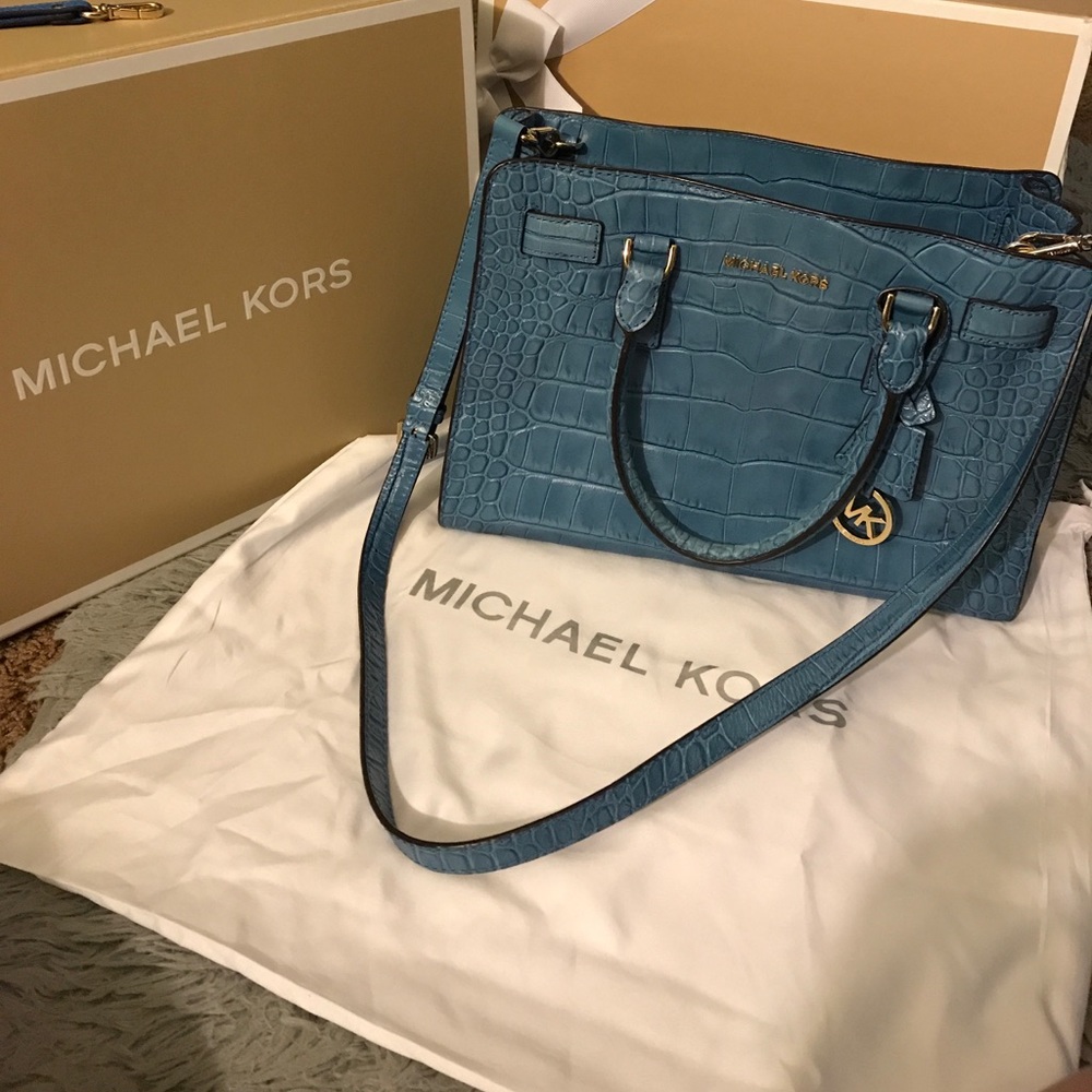 Michael Kors Dillion Croc Embossed Satchel