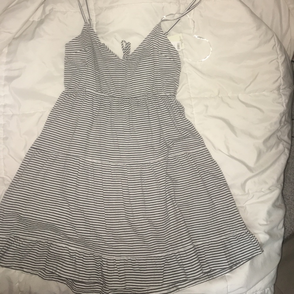 striped sundress with criss cross back