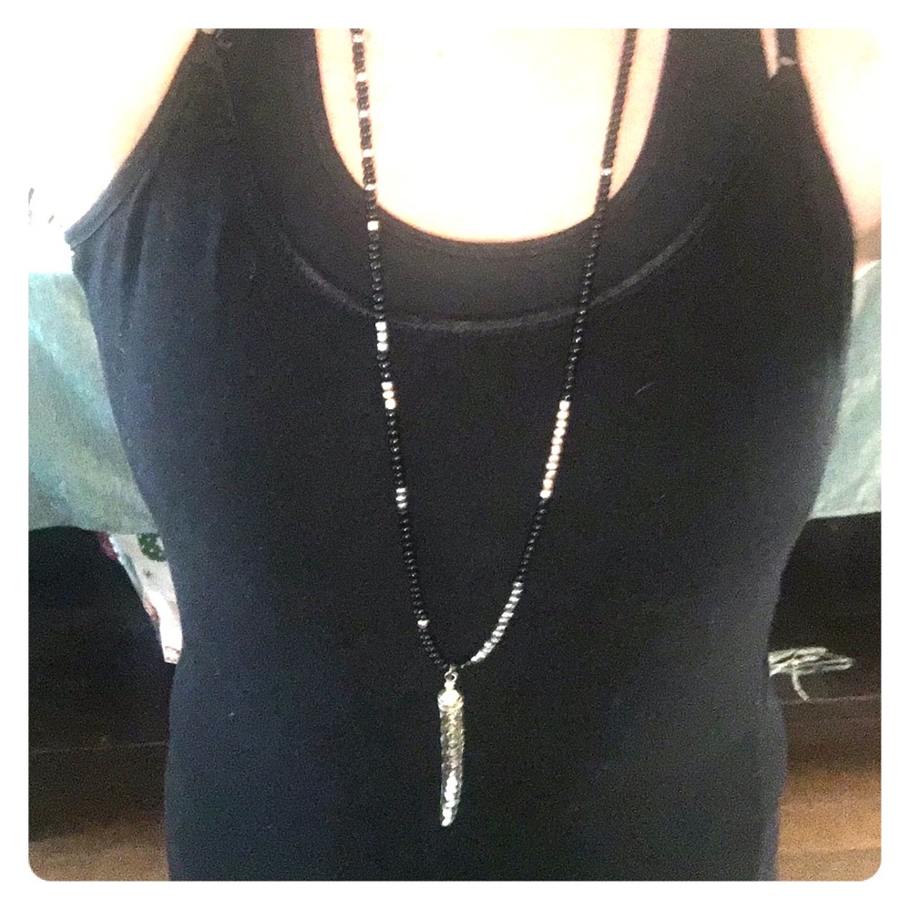 Boho necklace with Tibetan charm