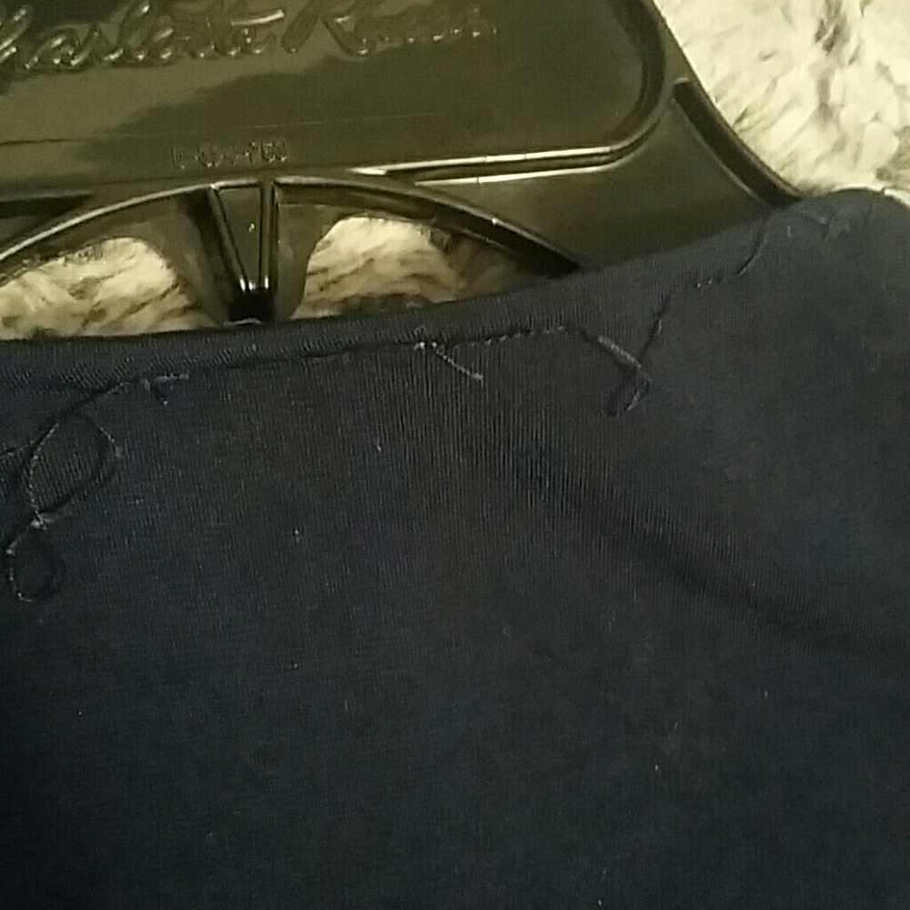 Navy blue short sleeve top - Picture 4 of 5