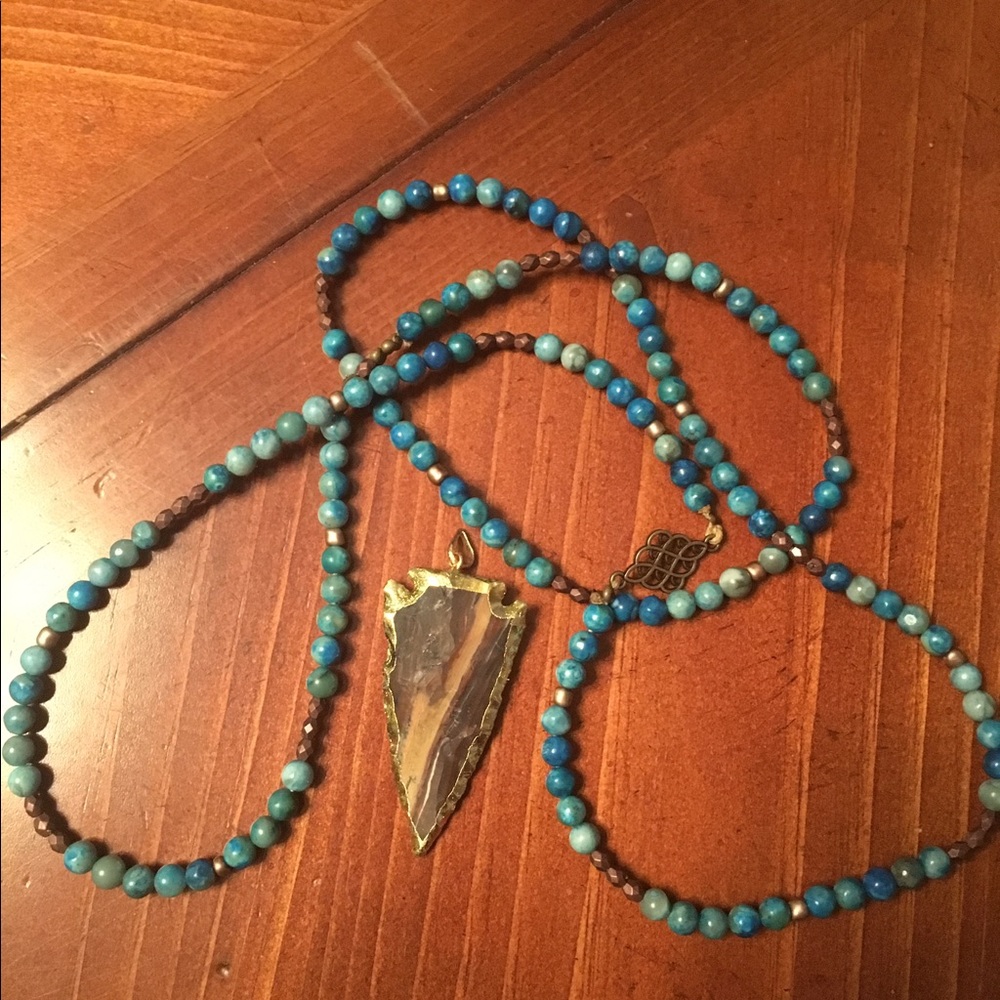 Handmade BOHO necklace with Handcrafted arrowhead